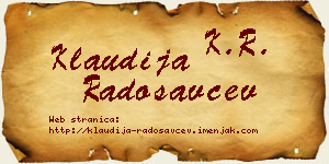 Klaudija Radosavčev vizit kartica